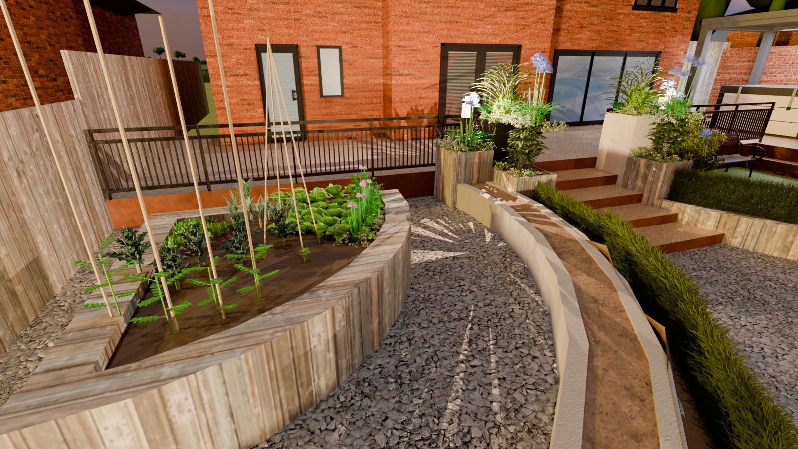 Productive kitchen garden beds
